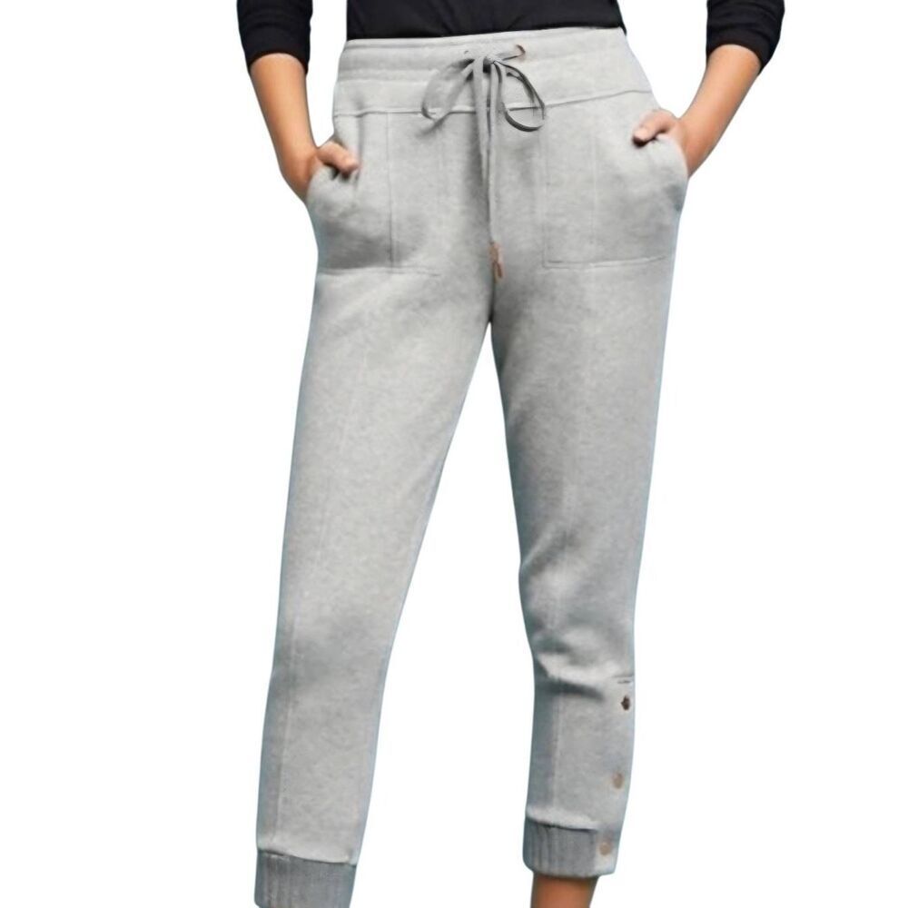 Anthropologie Saturday Sunday Pants Women's XS Grey Dylan Jogger Snap Soft Cozy